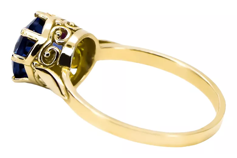 Inel Safir Aur galben 14K Vintage bijuterii vrc366y